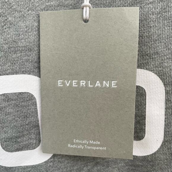 Everlane Sweatshirt 100% Human Pullover Crew Neck Gray XXXS NWT Sustainable - Picture 8 of 10